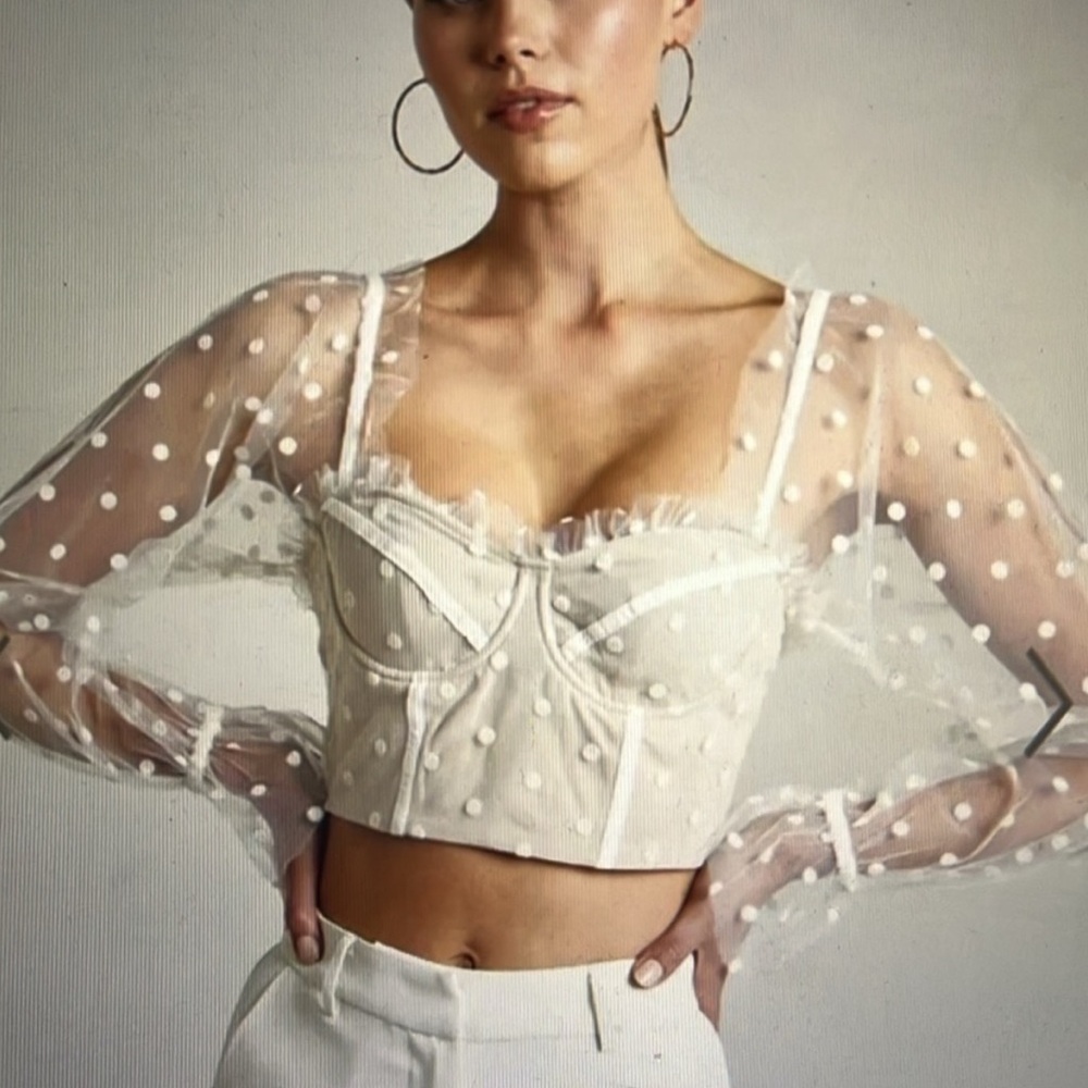 Runway Cream Polka Dot Bustier
